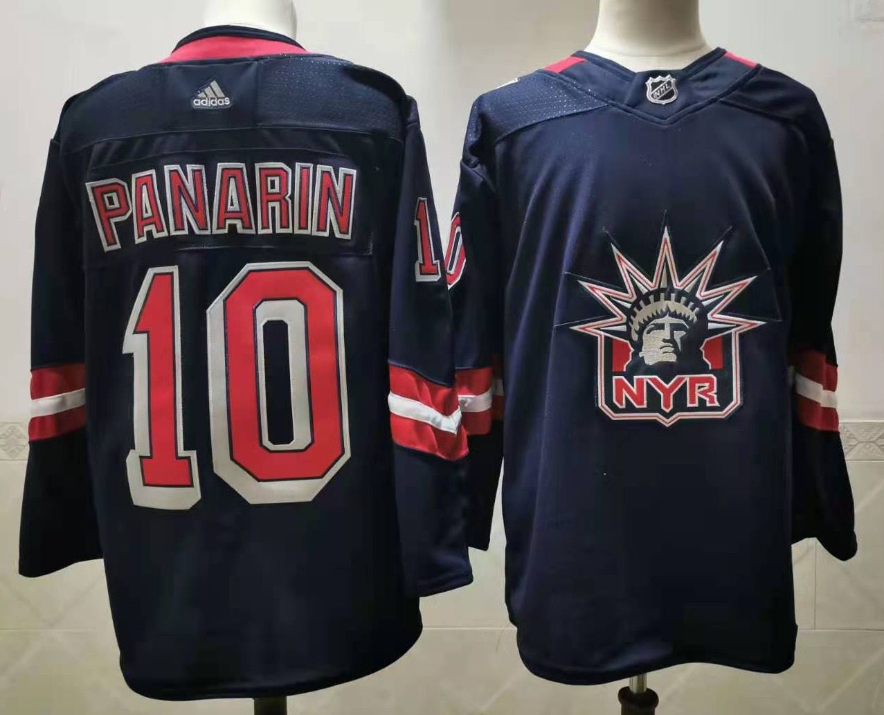 Men New York Rangers #10 Panarin Navy Authentic Stitched 2020 Adidias NHL Jersey